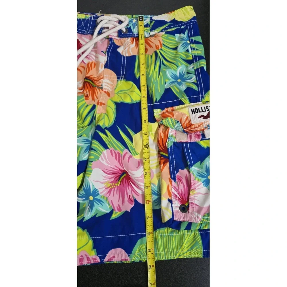 Hollister Board‎ Shorts Swim Trunks XS Hawaiian Hibiscus Beach Pool Surf Y2K EUC